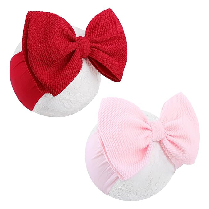 YanJie Baby Girl Headbands - Nylon Bow Hair Accessories for Newborn Infants, Toddlers (0-6 Months... | Amazon (US)