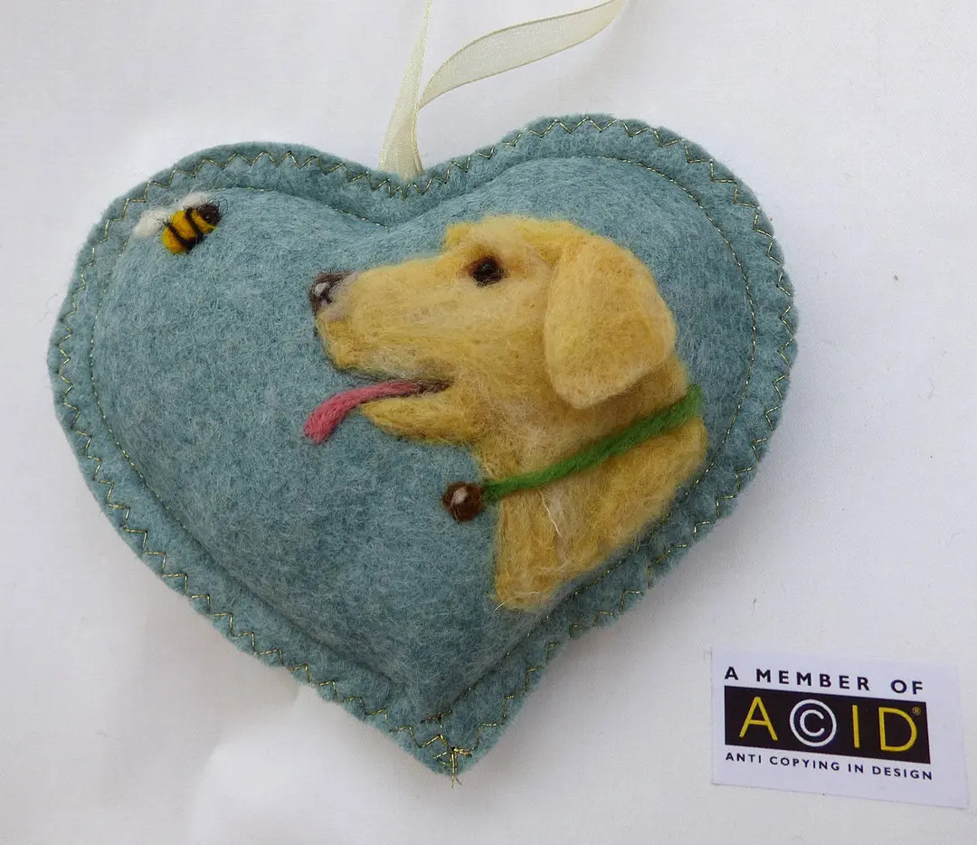 Dog Lovers Pet Heart Felted Dog Picture Handmade From Wool - Etsy | Etsy (US)