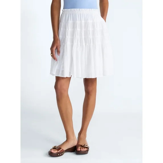 Scoop Women’s Tiered Cotton Skirt, Sizes XS-4X | Walmart (US)