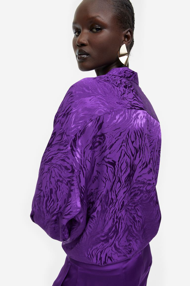 Oversized Bluse aus Jacquardstoff | H&M (DE, AT, CH, NL, FI)