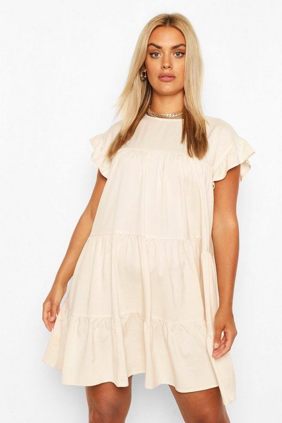 Plus Tiered Ruffle Smock Dress | Boohoo.com (US & CA)