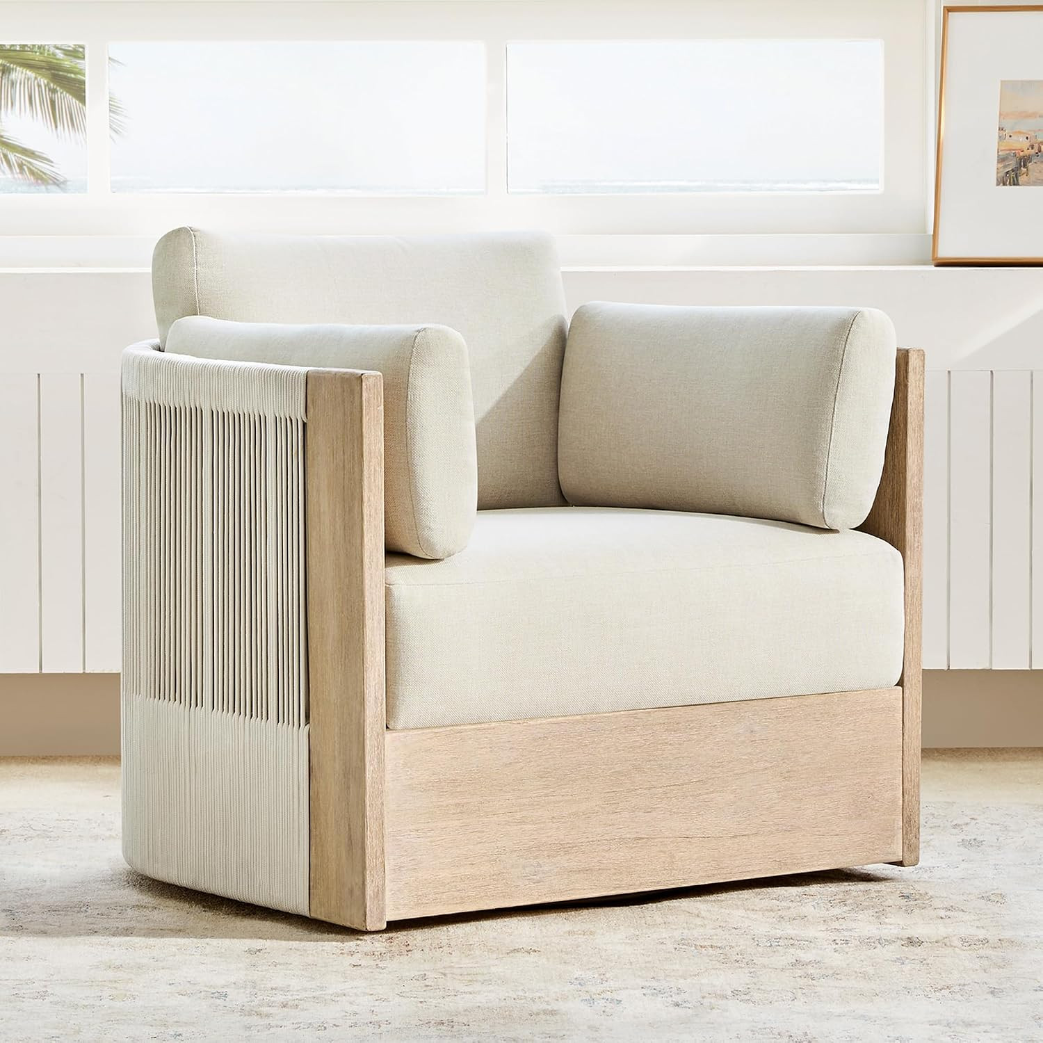 CHITA Acacia Outdoor Patio Swivel Accent Chair, Fully Assembled | Amazon (US)