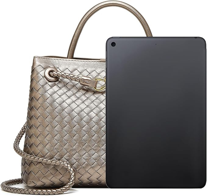 Woven Bag for Women Shoulder Purse: Vegan Leather Handbag - Handmade Tote Bag - Elegant Satchel B... | Amazon (US)