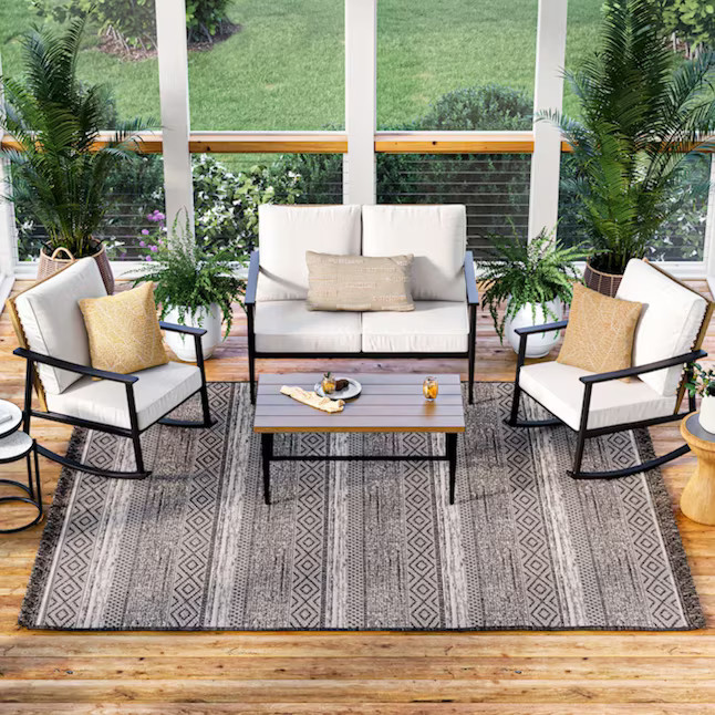 Origin 21 8 x 10 Neutral Indoor/Outdoor Stripe Area Rug | Lowe's