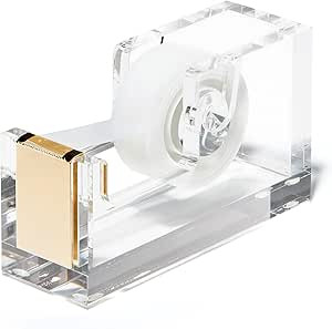 Acrylic & Gold Tape Dispenser by OfficeGoods - A Classic Design to Brighten Up Your Desk and Offi... | Amazon (US)