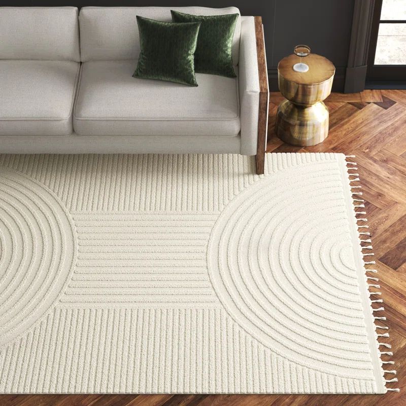 Kristo Ahsaad Moroccan Machine Woven Cream Area Rug | Wayfair North America