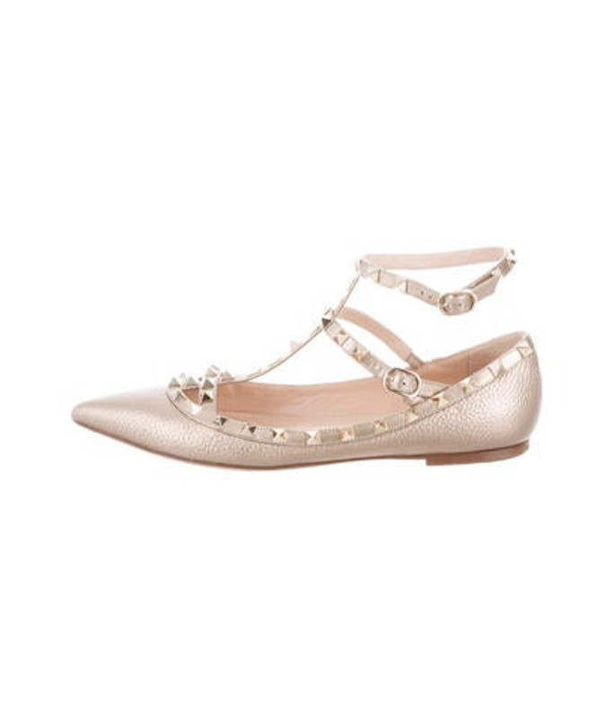 Valentino Rockstud T-Strap Flats Beige Valentino Rockstud T-Strap Flats | The RealReal