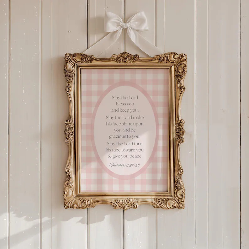 Numbers 6:24-26 Christian Nursery Print Pink for Baby Girls ∙ 1880 | Etsy (Global)