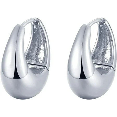 Hoop Earrings for Women Chunky Gold Hoop Earrings Thick Gold Hoop Earrings Huggie Hoop Earrings Silver Hoop Earrings | Walmart (US)