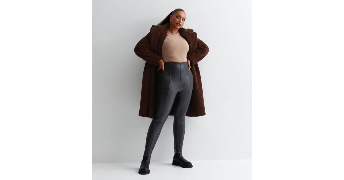 Curves Black Leather-Look High Waist Leggings
						
						Add to Saved Items
						Remove from S... | New Look (UK)