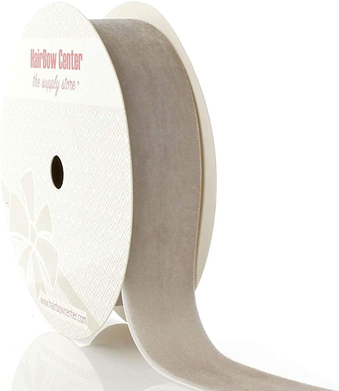 HBC 1" Velvet Ribbon 009 Silver - 5 Yards | Amazon (US)