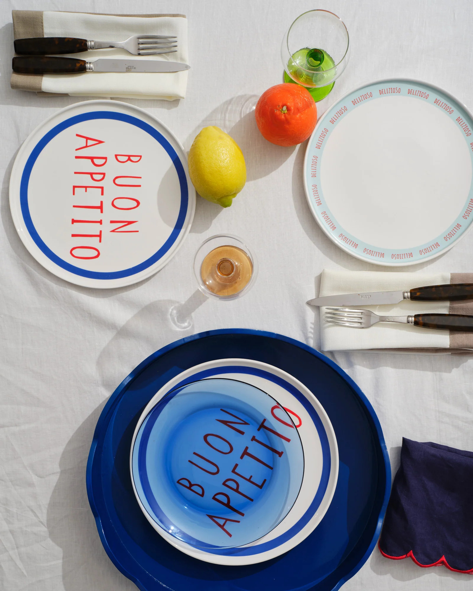 Large Round Blue Scalloped Tray | In the Roundhouse