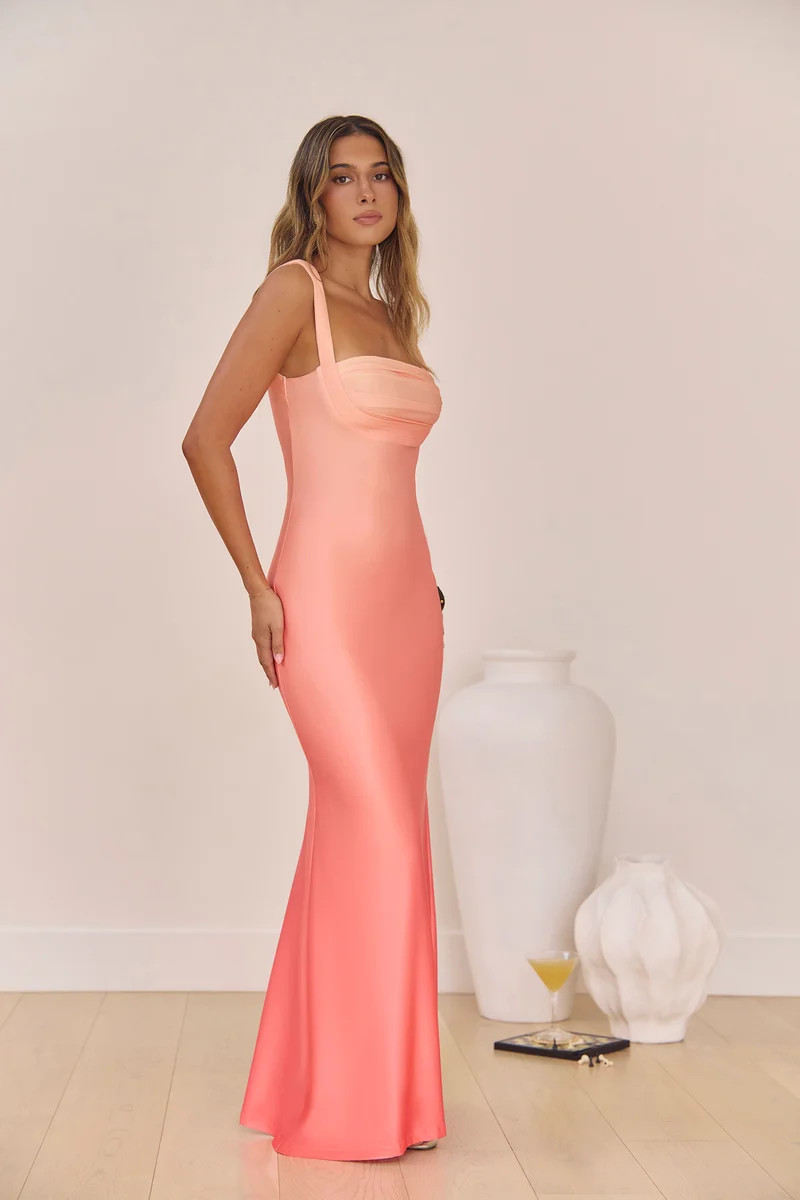 Spring In The Clouds Maxi Dress Peach Ombre | Fortunate One