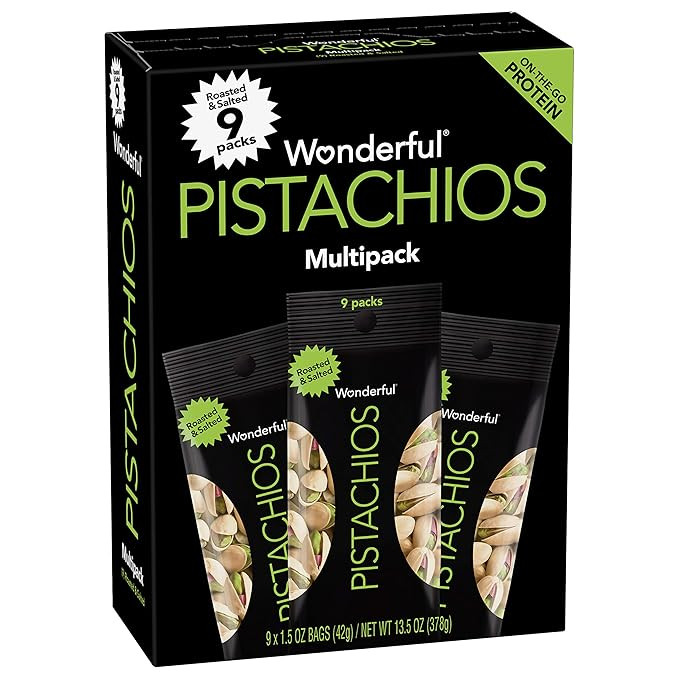Wonderful Pistachios, Roasted and Salted Nuts, 1.5 Ounce Bag (Pack of 9) | Amazon (US)