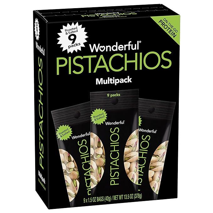 Wonderful Pistachios, Roasted and Salted Nuts, 1.5 Ounce Bag (Pack of 9) | Amazon (US)
