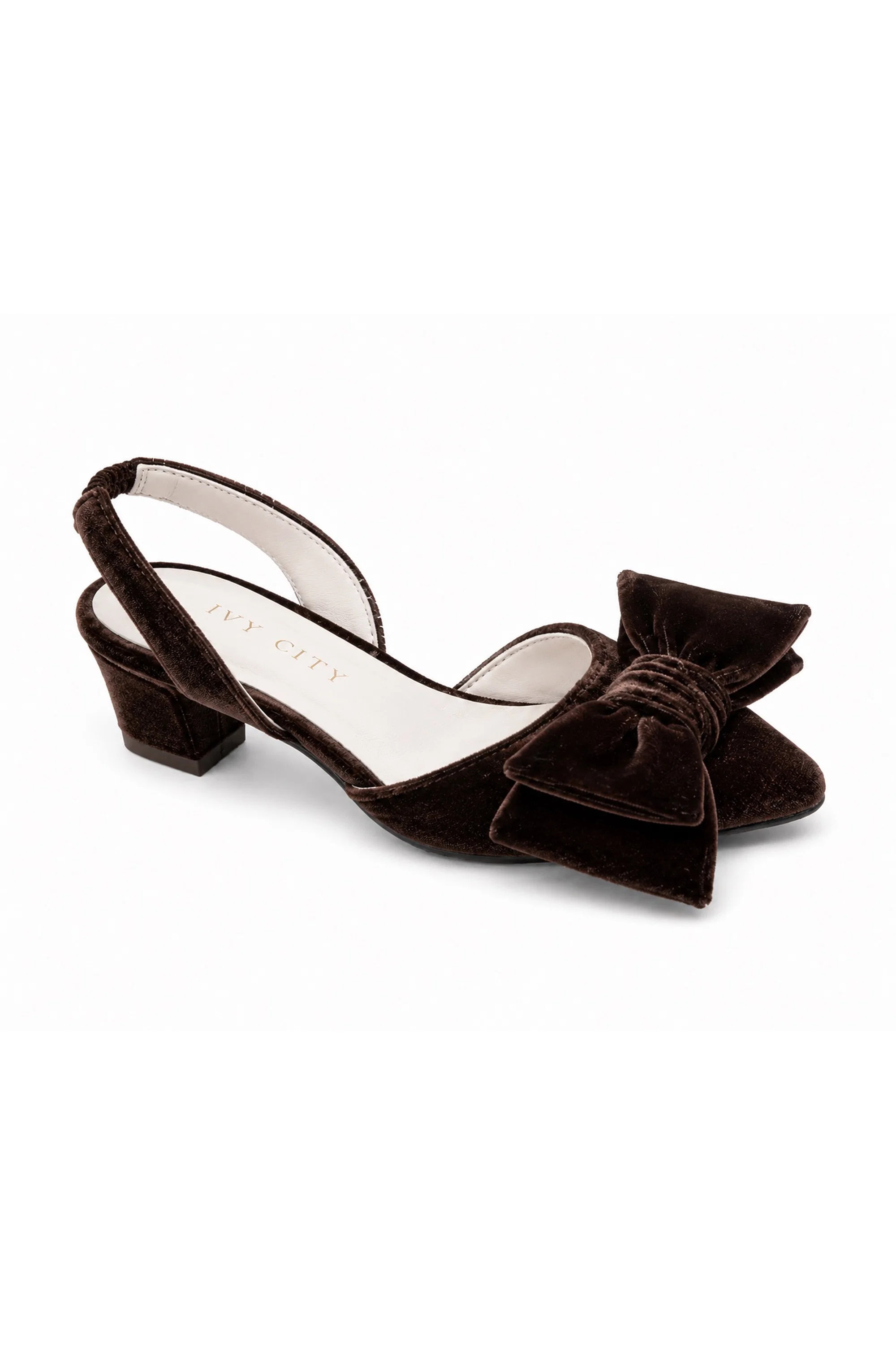 Mini Eloise Bow Heel in Brown 4Y | Ivy City Co