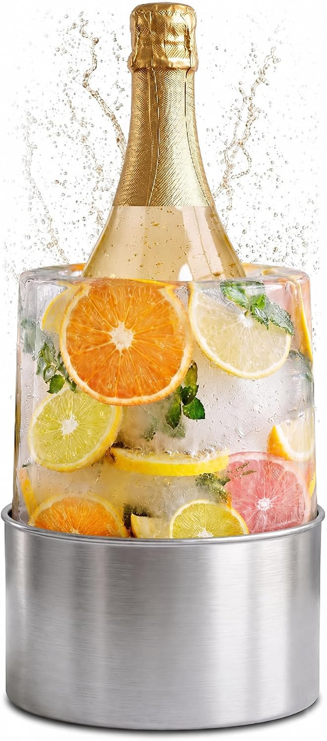 Floral & Fruit Ice Mold for Champagne Bottle with Inner Plastic Tray | Amazon (US)