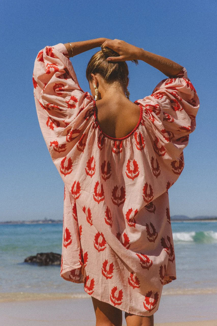 Ria Mini Dress ~ Cherry Blossom | Daughters of India