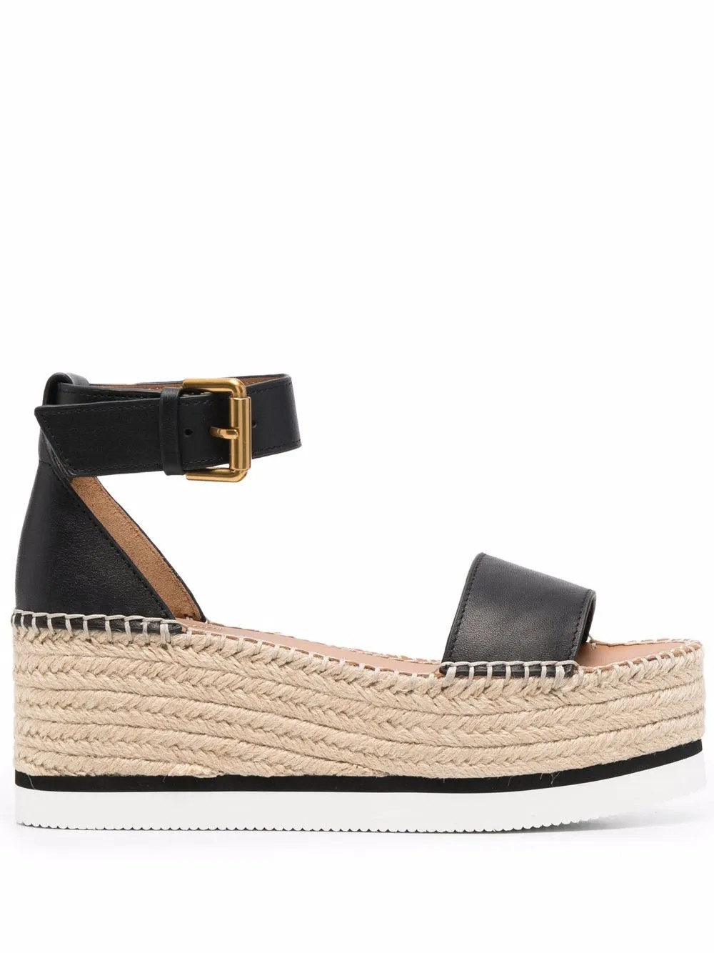 See By Chloé Leather Wedge Espadrilles  - Farfetch | Farfetch Global