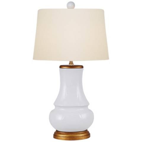 Barnaby White Porcelain Oval Gourd Accent Table Lamp | Lamps Plus