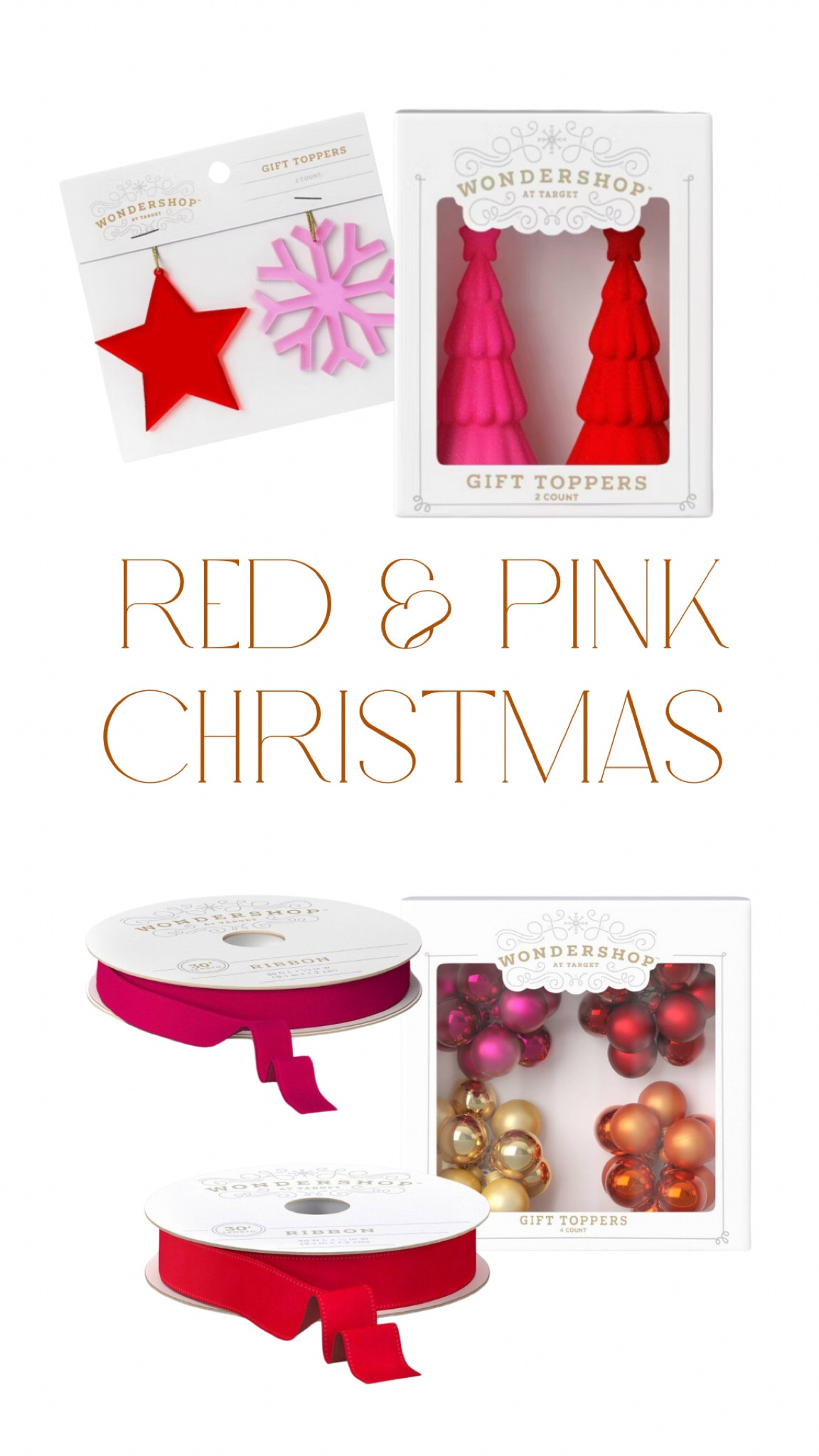 I’m dreaming of a PINK (and red) curated Christmas! Shop these gift toppers to make your Christmas wrapping look curated and oh so pretty! 🎄 

#LTKSeasonal