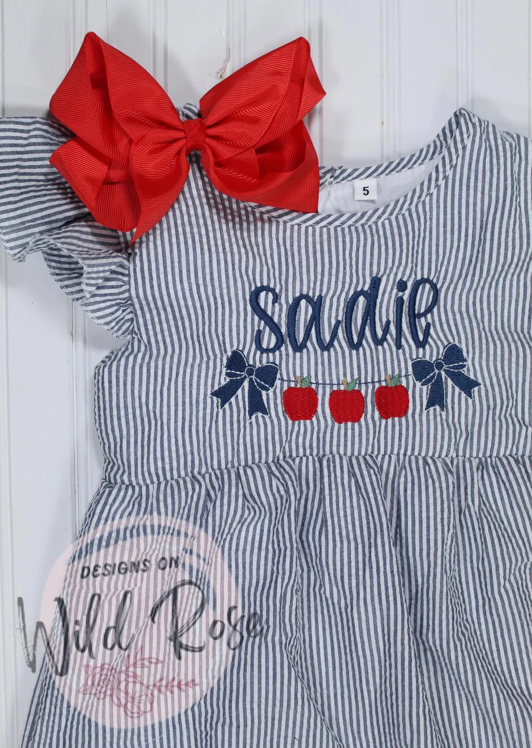 First Day of School Dress, Navy Back to School Outfit Personalized, Monogram, Name Kindergarten, ... | Etsy (US)