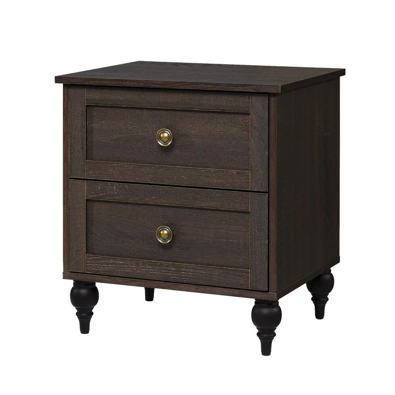 Wellington 22.6'' Tall 2 - Drawer Nightstand in Greyish Brown | Wayfair North America