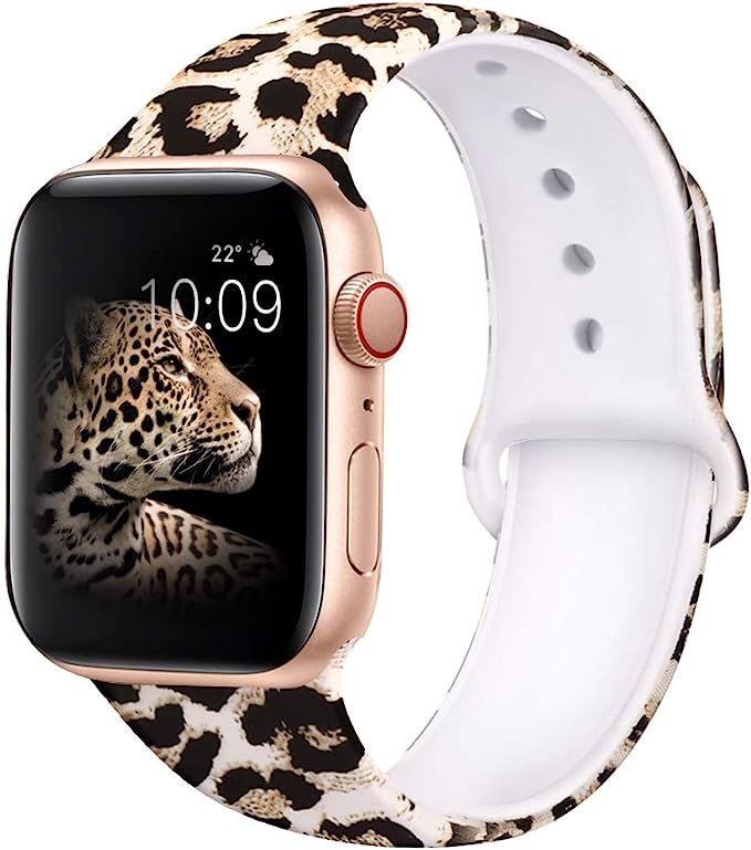 EXCHAR Compatible with App le Watch Band 40mm Series 6 Series 5 Series 4 Fadeless Pattern Printed... | Amazon (US)