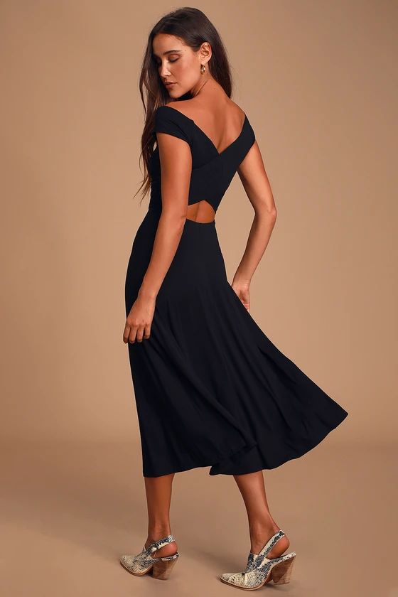 A La Mode Black Midi Dress | Lulus (US)