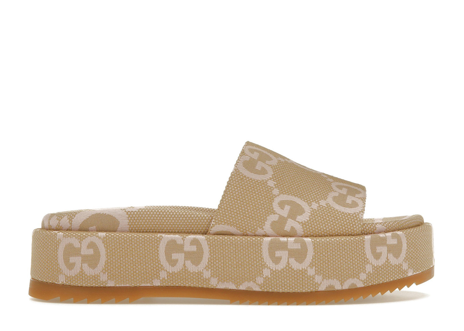 Women's Gucci Jumbo GG Platform Slide Sandal Canvas Sneakers in Beige/Light Pink | StockX