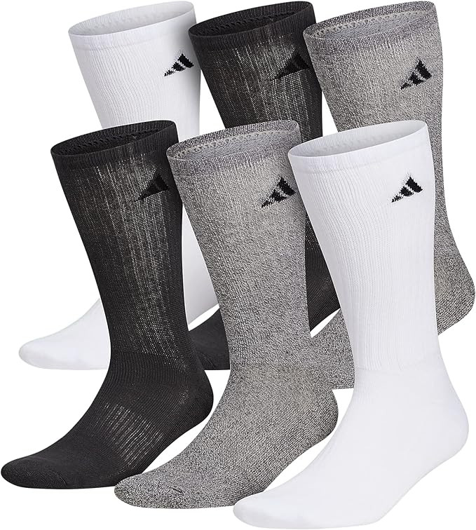 adidas Men's Athletic Cushioned Crew Socks with Arch Compression (6 Pairs) | Amazon (US)