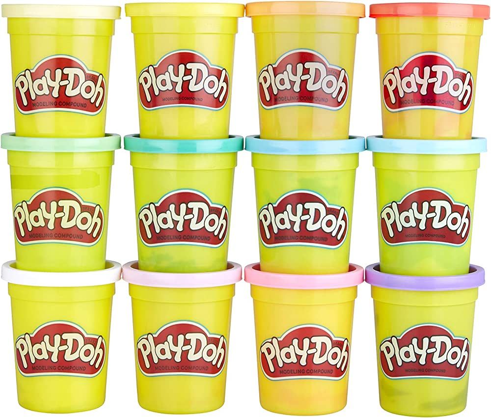 Play-Doh Bulk Spring Colors 12-Pack of Non-Toxic Modeling Compound, 4-Ounce Cans | Amazon (US)