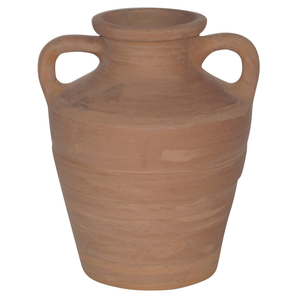 Simon French Country Brown Terracotta Amphora Handled Decorative Table Vase | Kathy Kuo Home