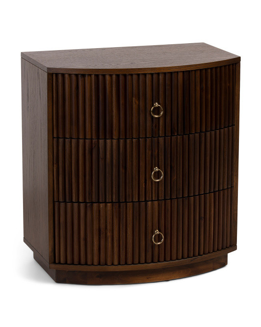 Three Drawer Fluted Night Stand | TJ Maxx