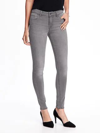 Mid-Rise Gray-Wash Rockstar Super Skinny Jeans for Women | Old Navy US