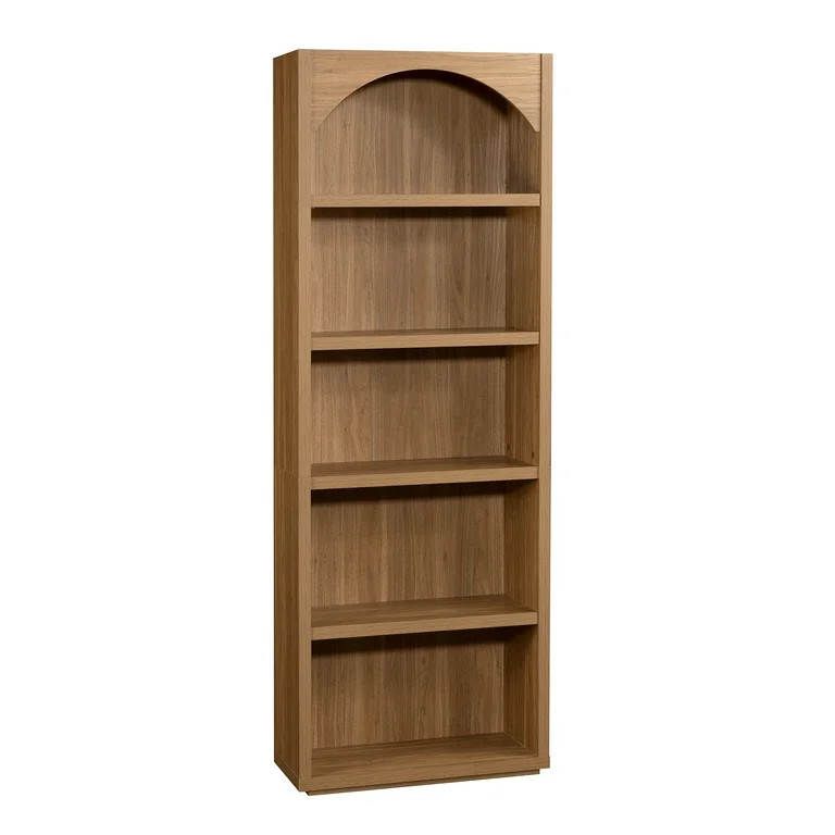 Mainstays 5 Shelf Westley Arch Bookcase, Warm Walnut Finish - Walmart.com | Walmart (US)