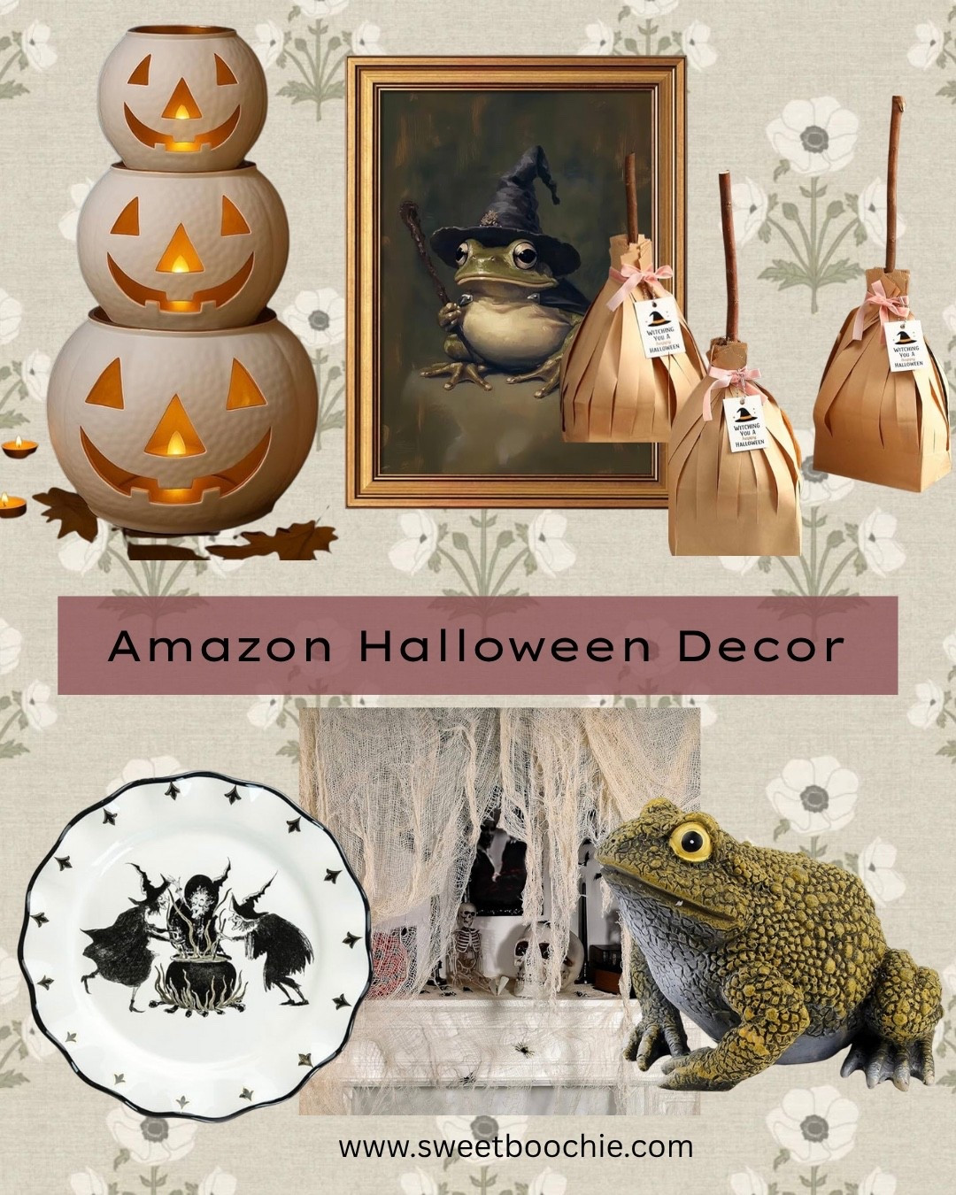Tasteful Halloween decor and party bag supplies. Perfect for a chic Halloween display or party. 

Amazon Halloween, witch plate, toad, metal jack o lantern, witch treat bags, vintage Halloween art 

#LTKHalloween #LTKSeasonal #LTKHome