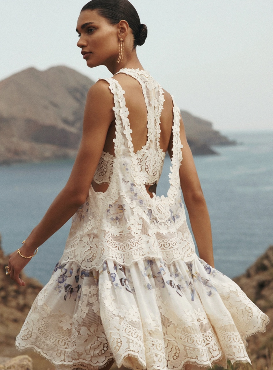 美品】Acka. lace layered knit swimwear ML lace layered knit