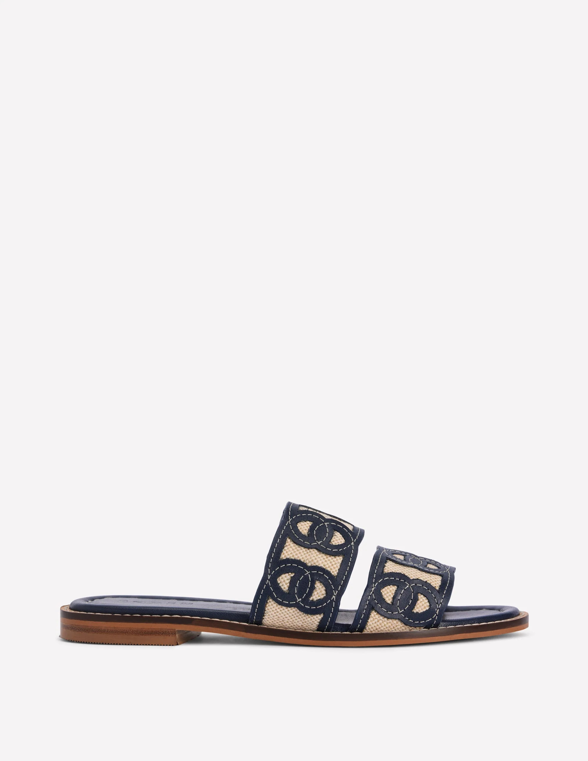 Interlocked Flat Sandal-Navy | Boden (US)