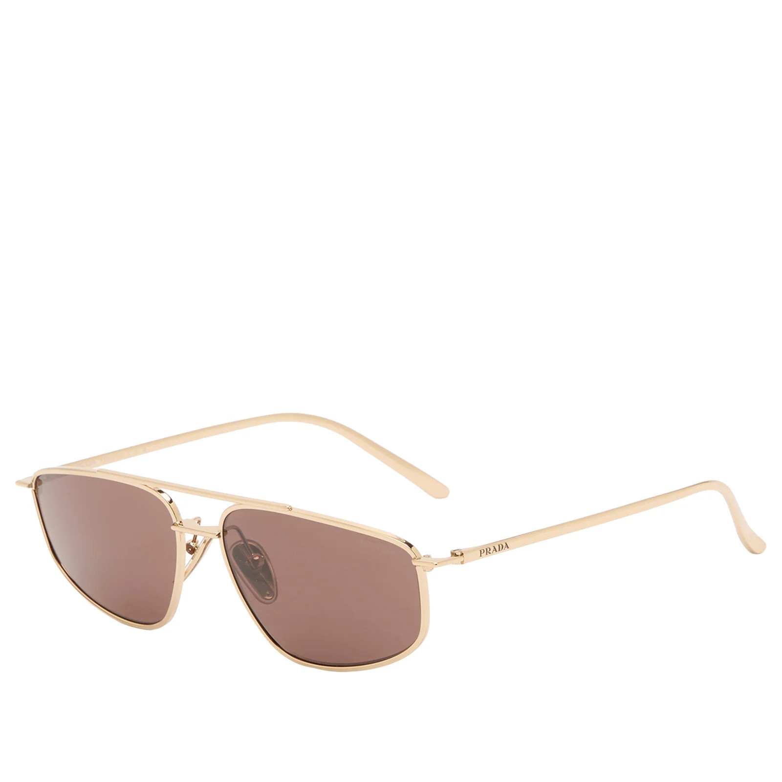 Prada Eyewear Women's C51S Sunglasses in Pale Gold/Black Chocolate | END. Clothing