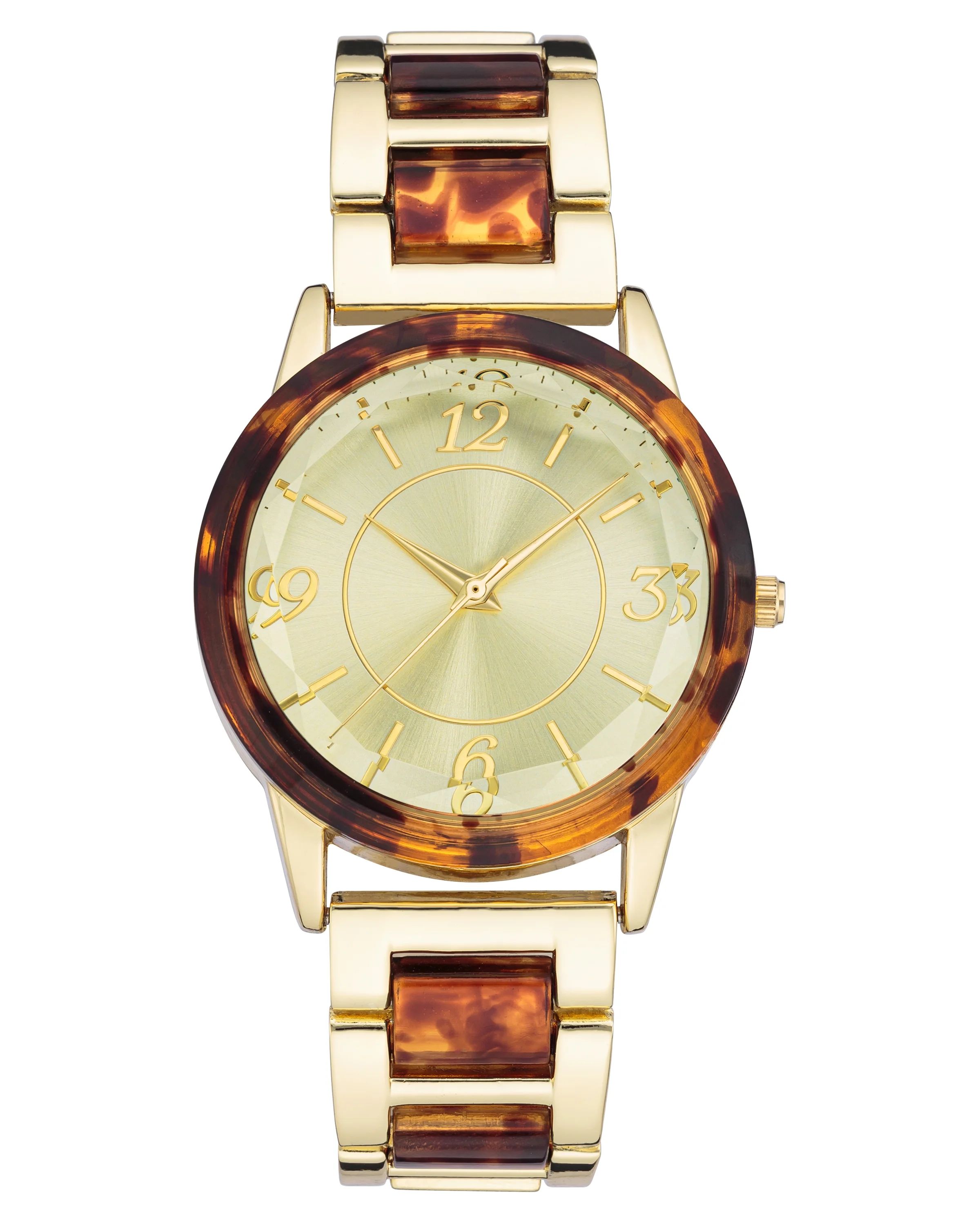 Time And Tru Adult Ladies Faux Tortoise Bracelet Watch - Walmart.com | Walmart (US)