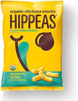 Hippeas Organic Chickpea Puffs  Organic Chickpea Puffs + Vegan White Cheddar | 1.5 ounce, 12 coun... | Amazon (US)