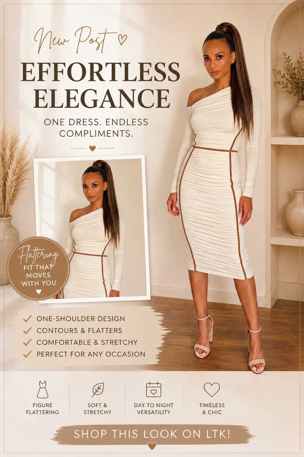 Minimal, elegant, and effortlessly flattering. ✨🤍

This one-shoulder midi dress hugs in all the right places with a soft, stretchy fit that feels as good as it looks. It’s the perfect dress for date nights, weddings, cocktail parties, or any special occasion when you want to look polished with minimal effort.

✨ Chic one-shoulder silhouette
✨ Figure-flattering fit
✨ Soft, comfortable stretch fabric
✨ Timeless neutral you’ll wear again and again

Tap to shop this stunning look on my LTK before it’s gone! 🤍

#LTKStyle #MidiDress #DateNightOutfit #WeddingGuestDress #CocktailDress #NeutralStyle #EffortlessStyle #MinimalFashion #ClassicStyle #OOTD

#LTKootd