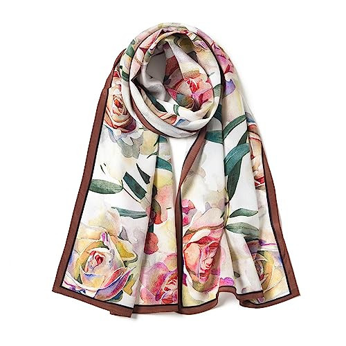SHIROUYU 100% Mulberry Silk Women's 55”*14” Long Scarf Headscarf and Neck Scarf - Rectangular Hair Towel with Gift Packed | Amazon (US)
