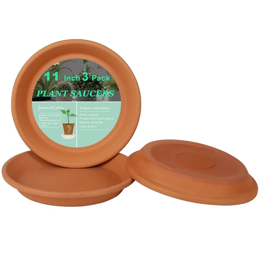 11 Inch Large Terracotta Pot Plant Saucer - 3 pcs Large Round Plant Pot Saucers, Large Clay Plant... | Amazon (CA)