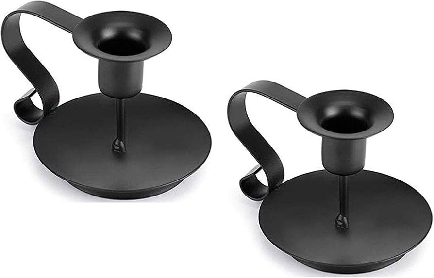 Wrought Iron Taper Candle Holder, Black Candlestick Holders, Candle Holders for Wedding, Dinner, ... | Amazon (UK)