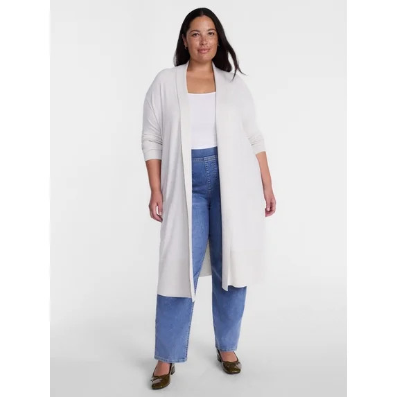 Terra and Sky Women's Plus Core Duster Cardigan with Long Sleeves, Lightweight,Sizes 0X-5X | Walmart (US)