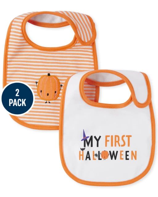 Unisex Baby First Halloween Bib 2-Pack | The Children's Place  - CARROT STICK | The Children's Place