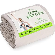 All Purpose Canvas Drop Cloth - Canvas Tarp, Canvas Fabric Drop Cloth Curtains, Drop Cloth for Pa... | Amazon (US)