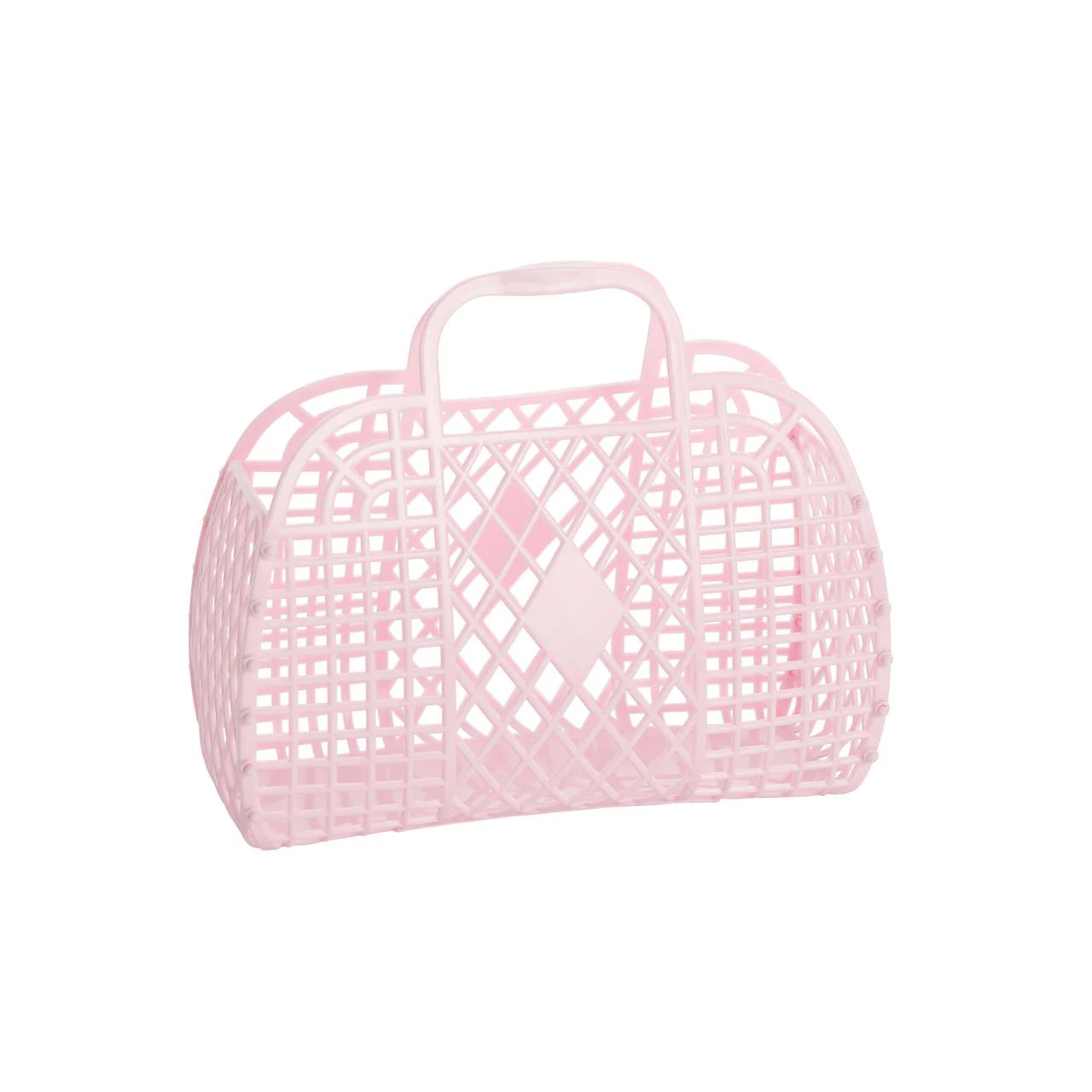 sun jellies retro basket, pink | minnow